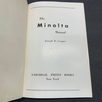 The Minolta Manual - Joseph D. Cooper - 1st Edition - 1959