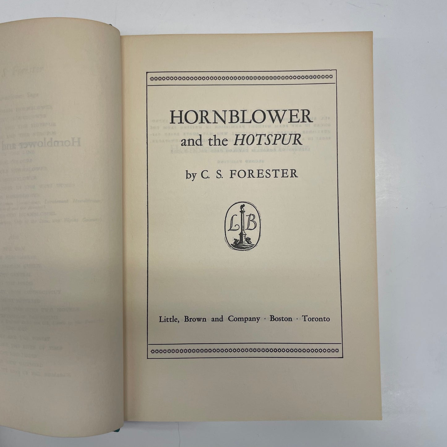 Hornblower and the Hotspur - C. S. Forester - Second Print - 1962