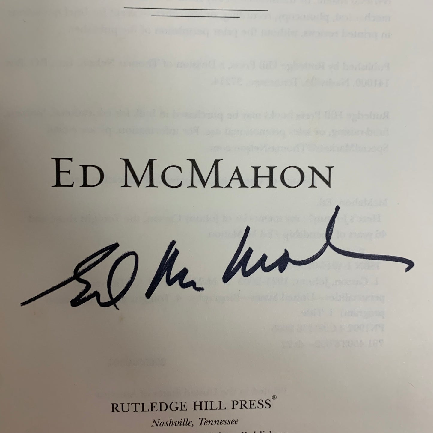 Here’s Johnny! - Ed McMahon - Signed - 2005