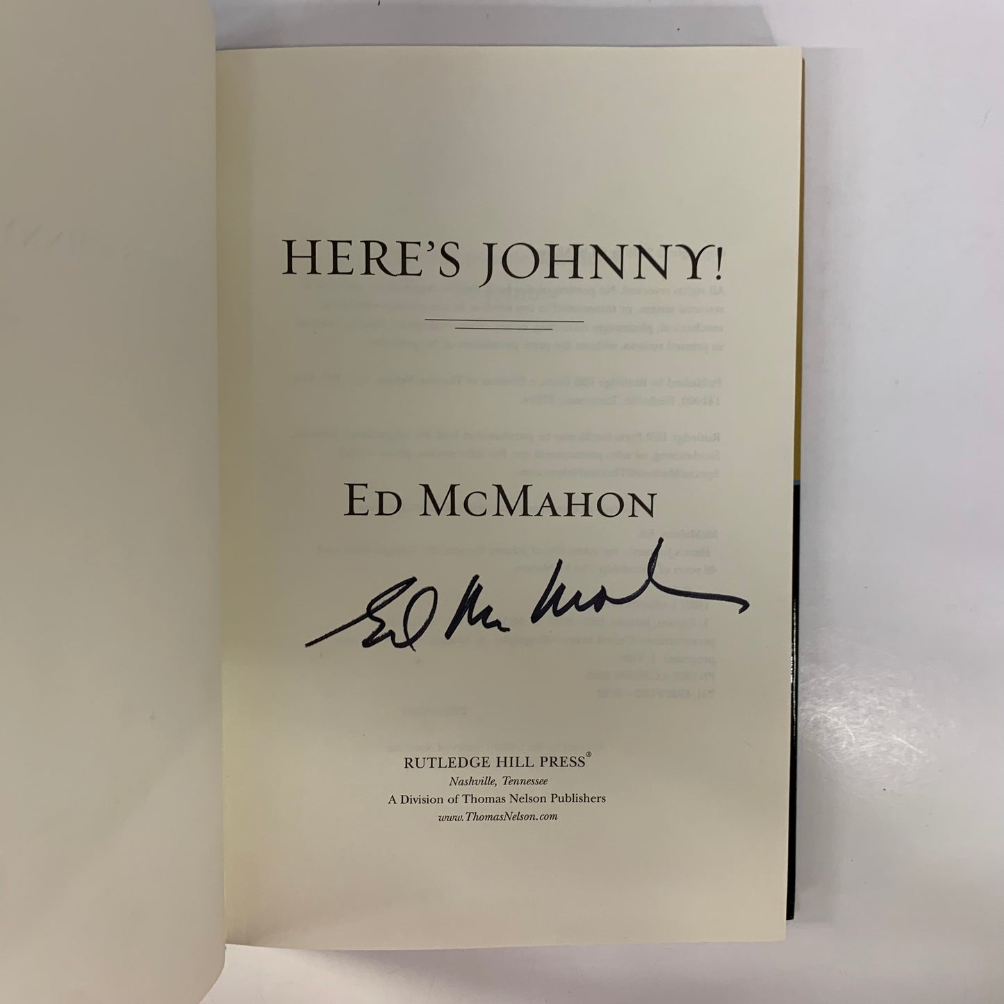 Here’s Johnny! - Ed McMahon - Signed - 2005