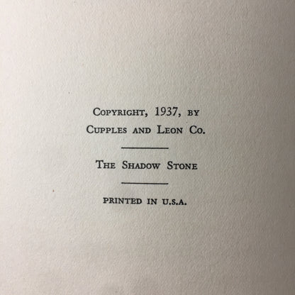The Shadow Stone - Mildred Wirt - 1937