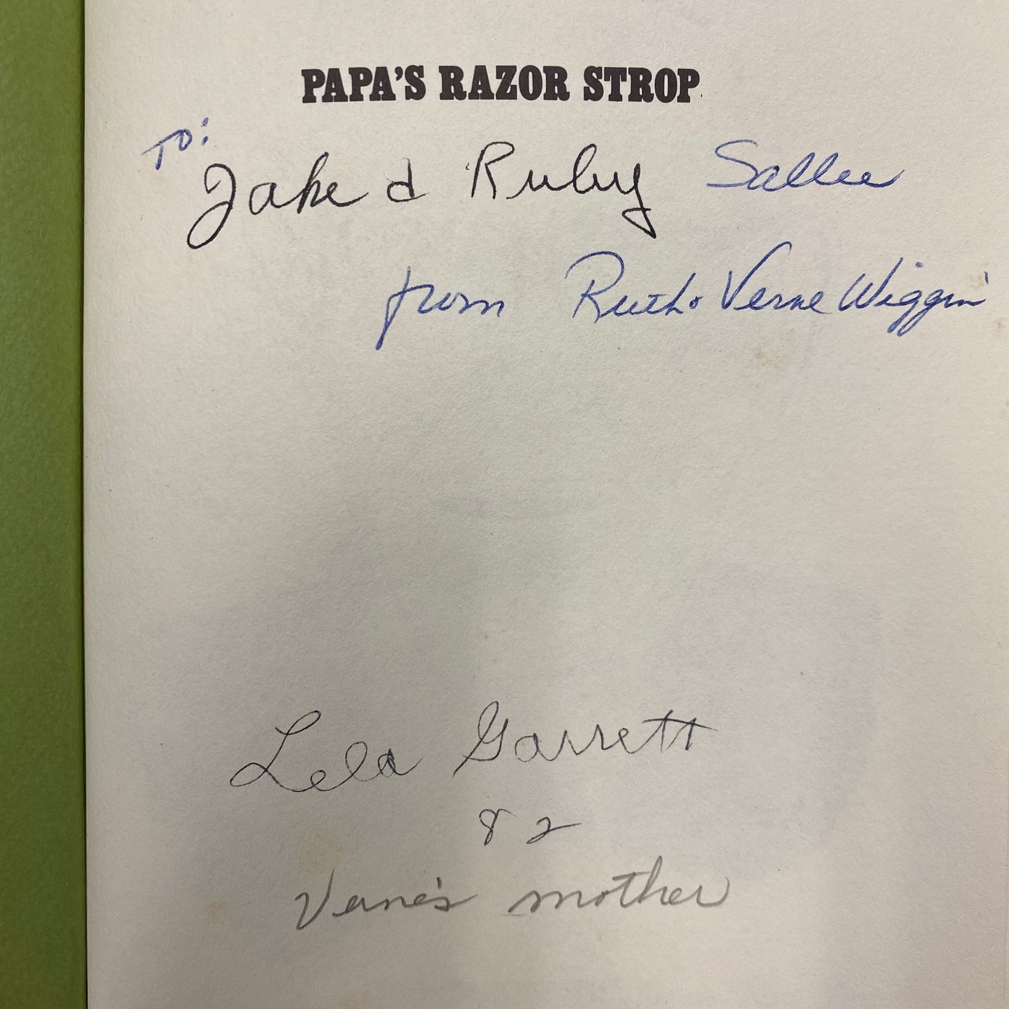 Papa’s Razor Strop - Lela Givens Garrett - Signed - 1981