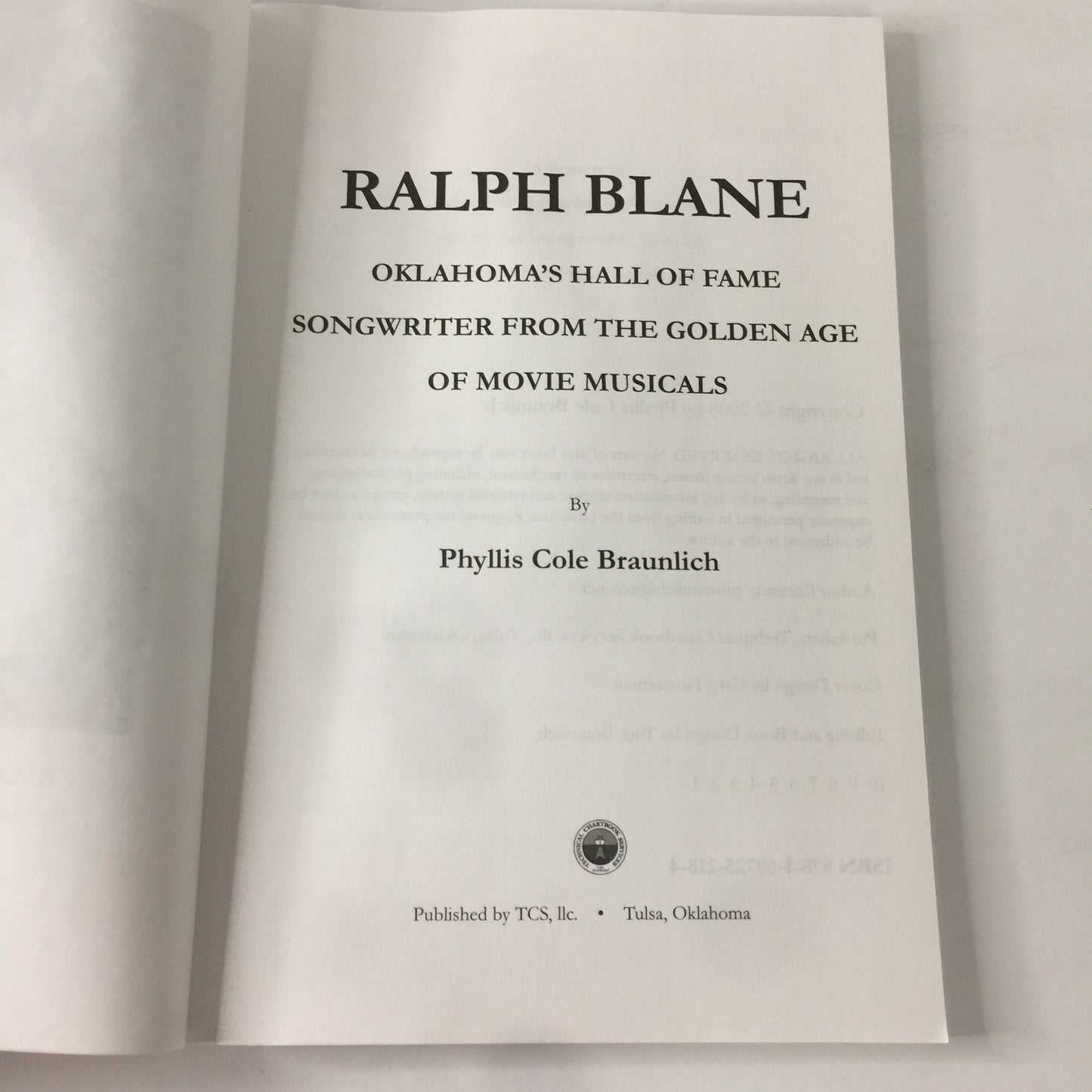 Ralph Blane - Phyllis C. Braunlich - Signed - 2008