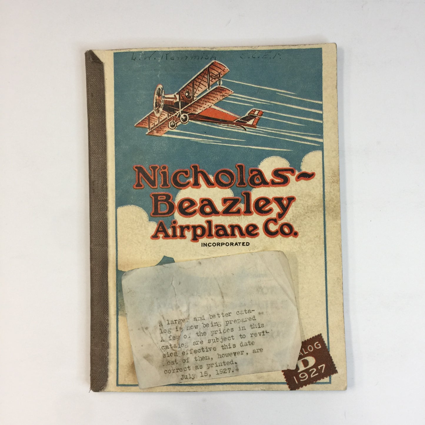 Nicholas Beazley Airplane Co. Catalog - Catalog D - 1927