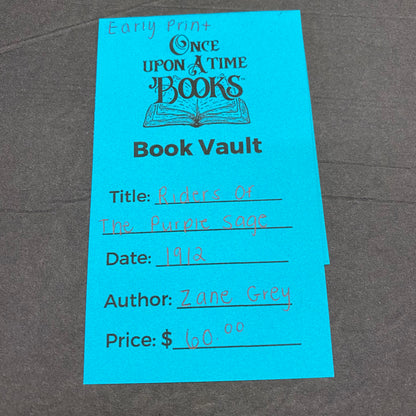 Riders of the Purple Sage - Zane Grey - Early Print - 1912