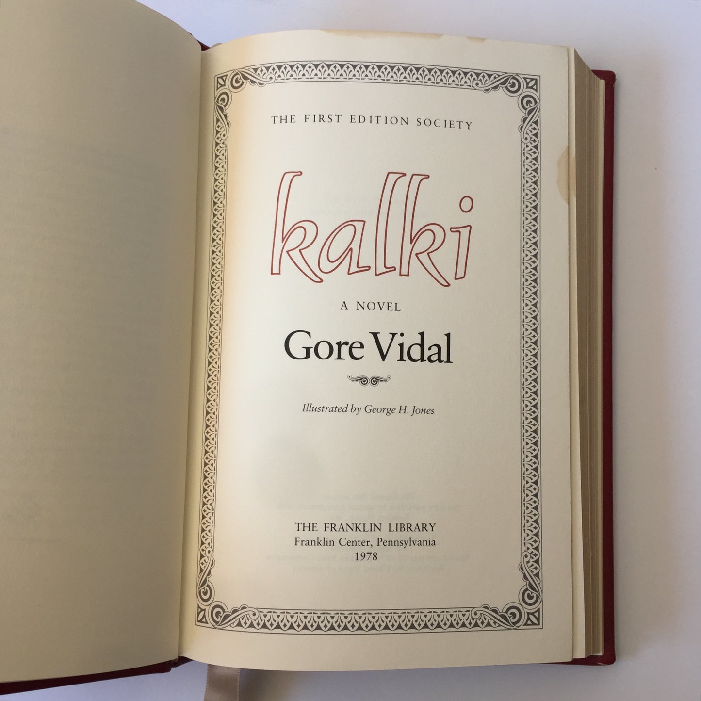 Kalki - Gore Vidal - 1st Edition - Franklin Library - 1978