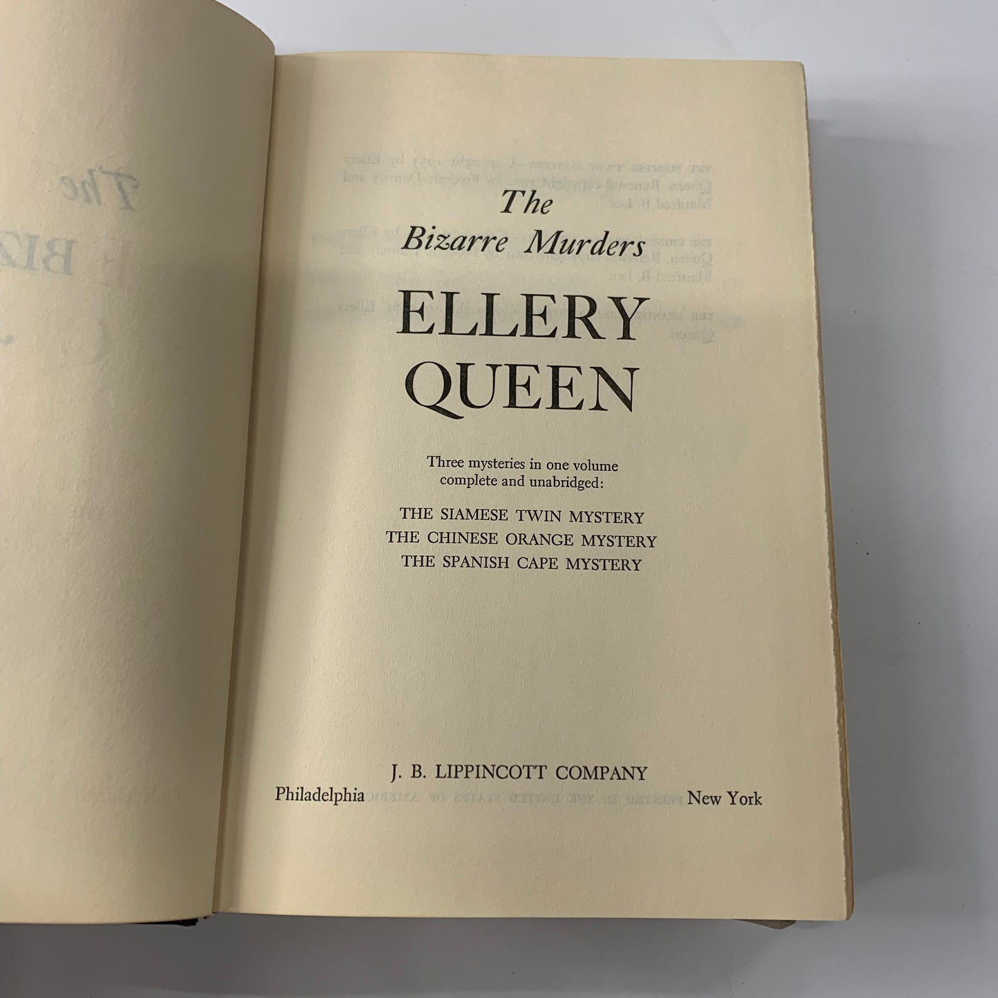 The Bizarre Murders - Ellery Queen - Book Club Edition - 1960