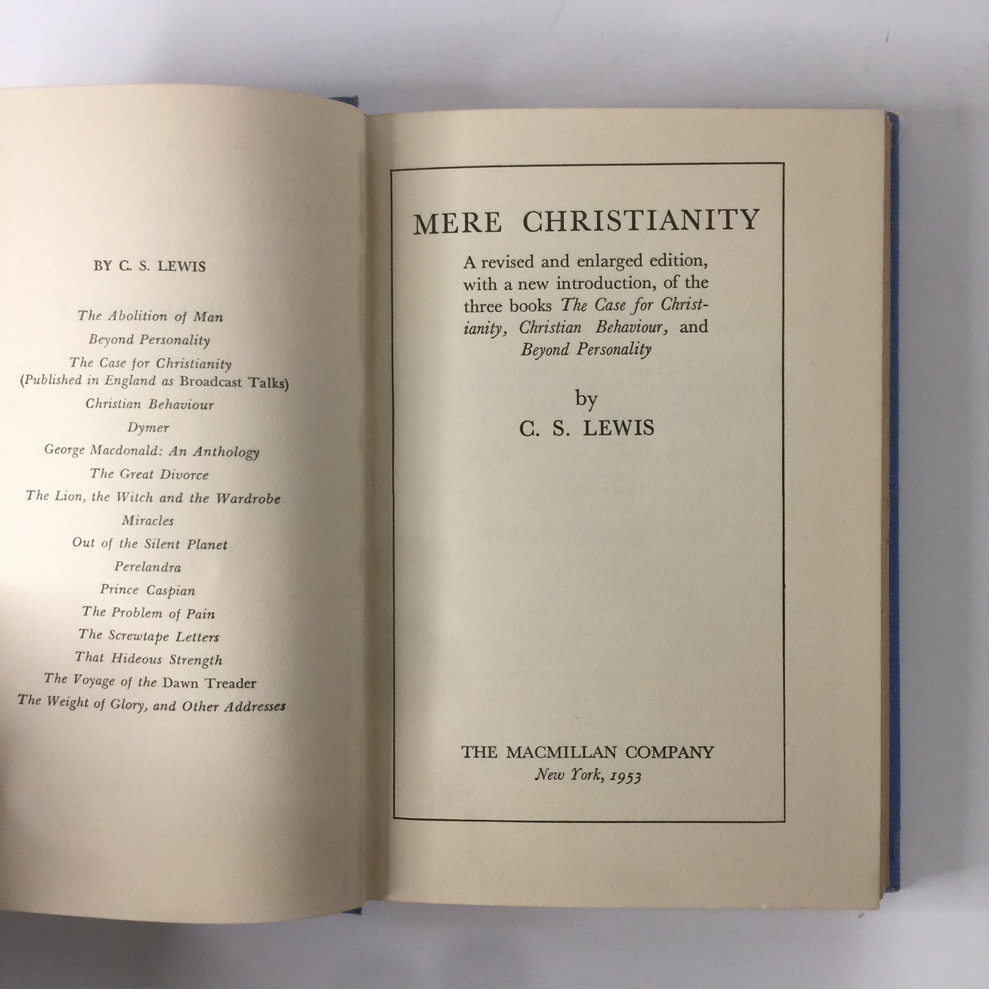 Mere Christianity - C. S. Lewis - 3rd Print - 1953