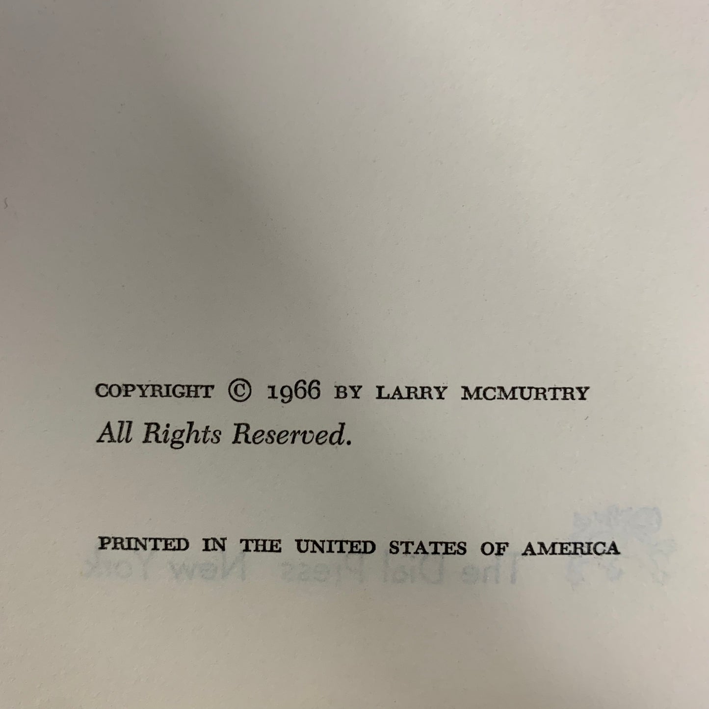 The Last Picture Show - Larry McMurtry - Book Club Edition - 1966