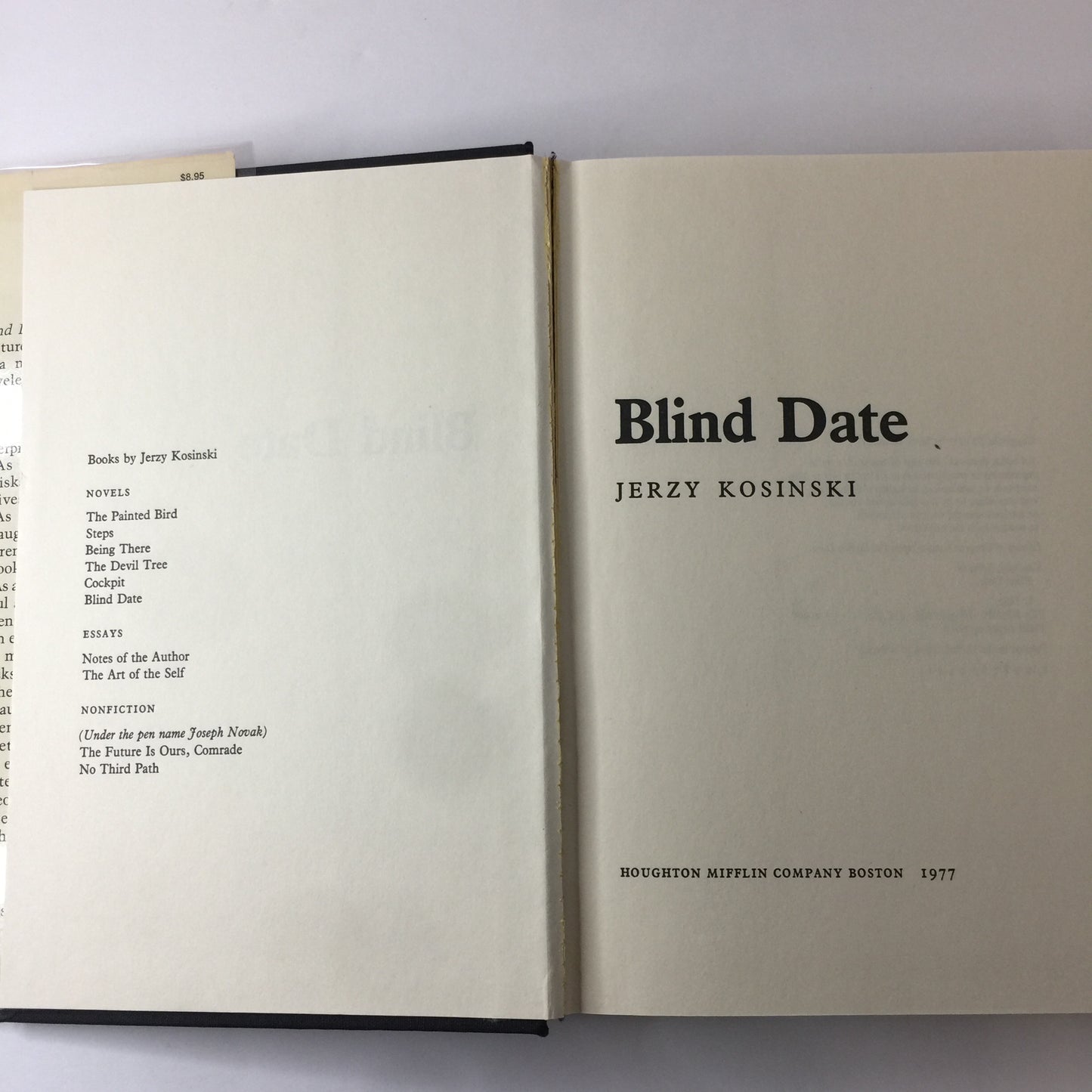 Blind Date - Jerry Kosinski - 1st Edition - 1977