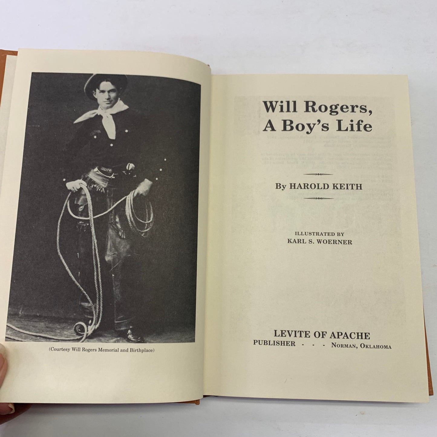 Will Rogers: A Boy’s Life - Harold Keith - Signed - 1991