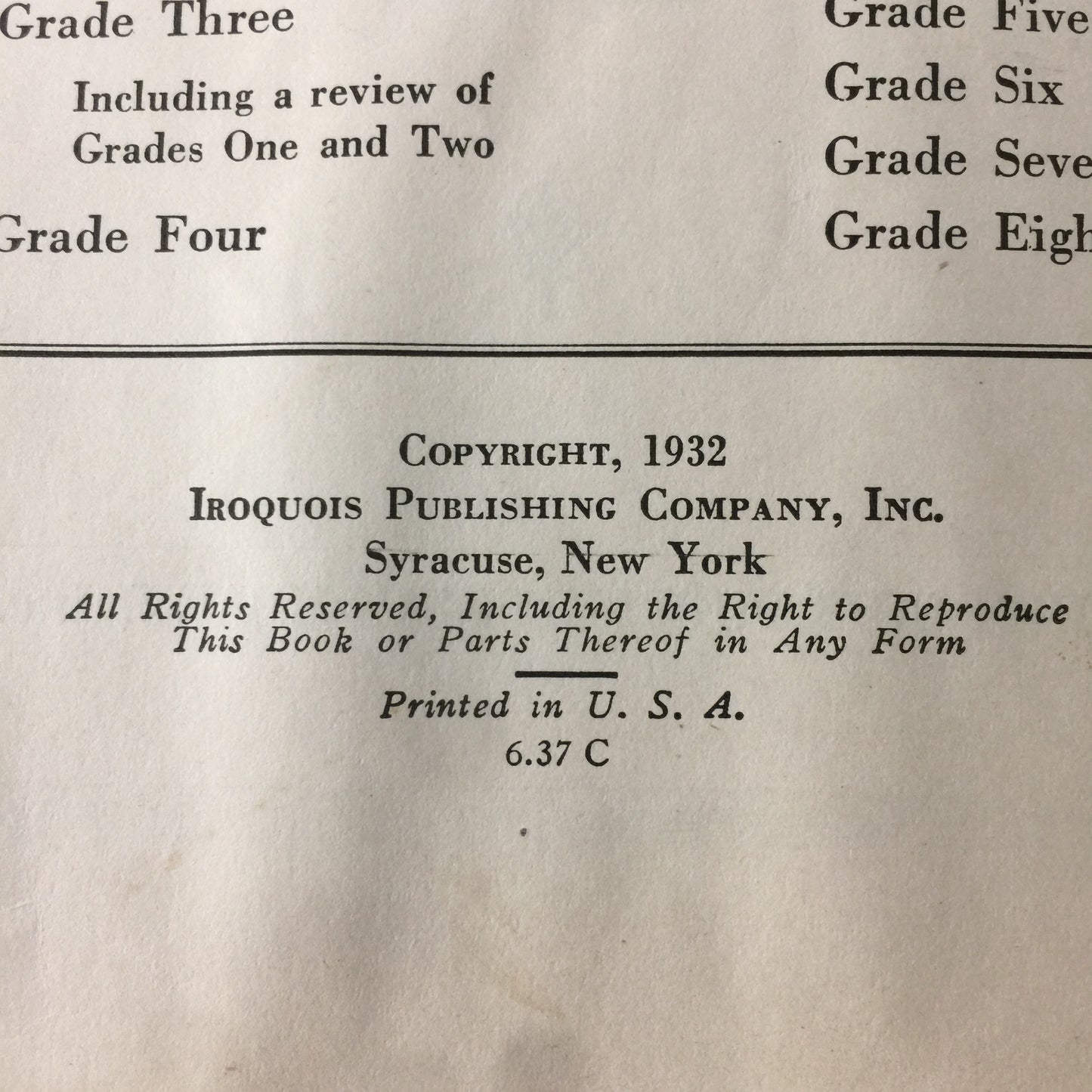 Iroquois Arithmetics: Third Grade - DeGroat Firman Smith - 1932