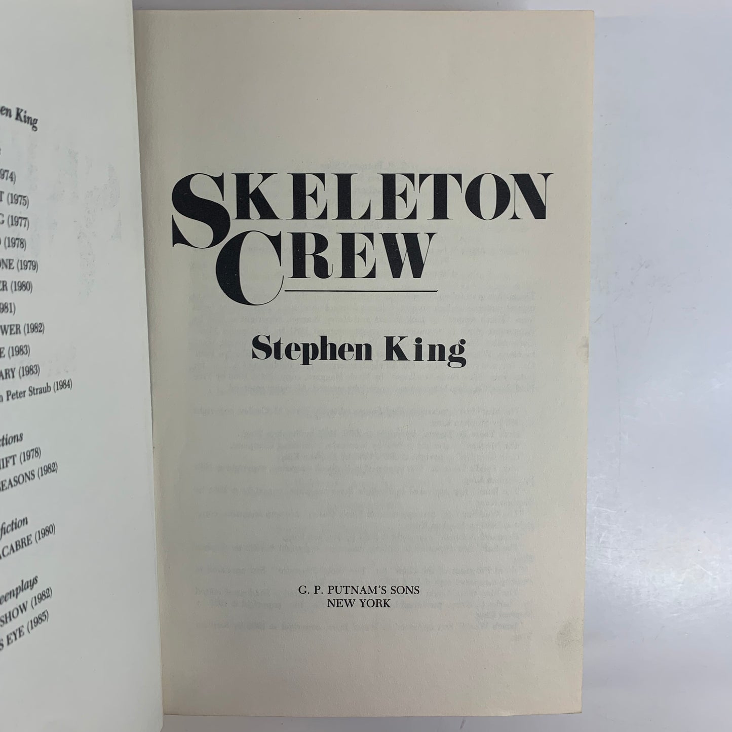 Skeleton Crew - Stephen King - 1st Edition - 1985