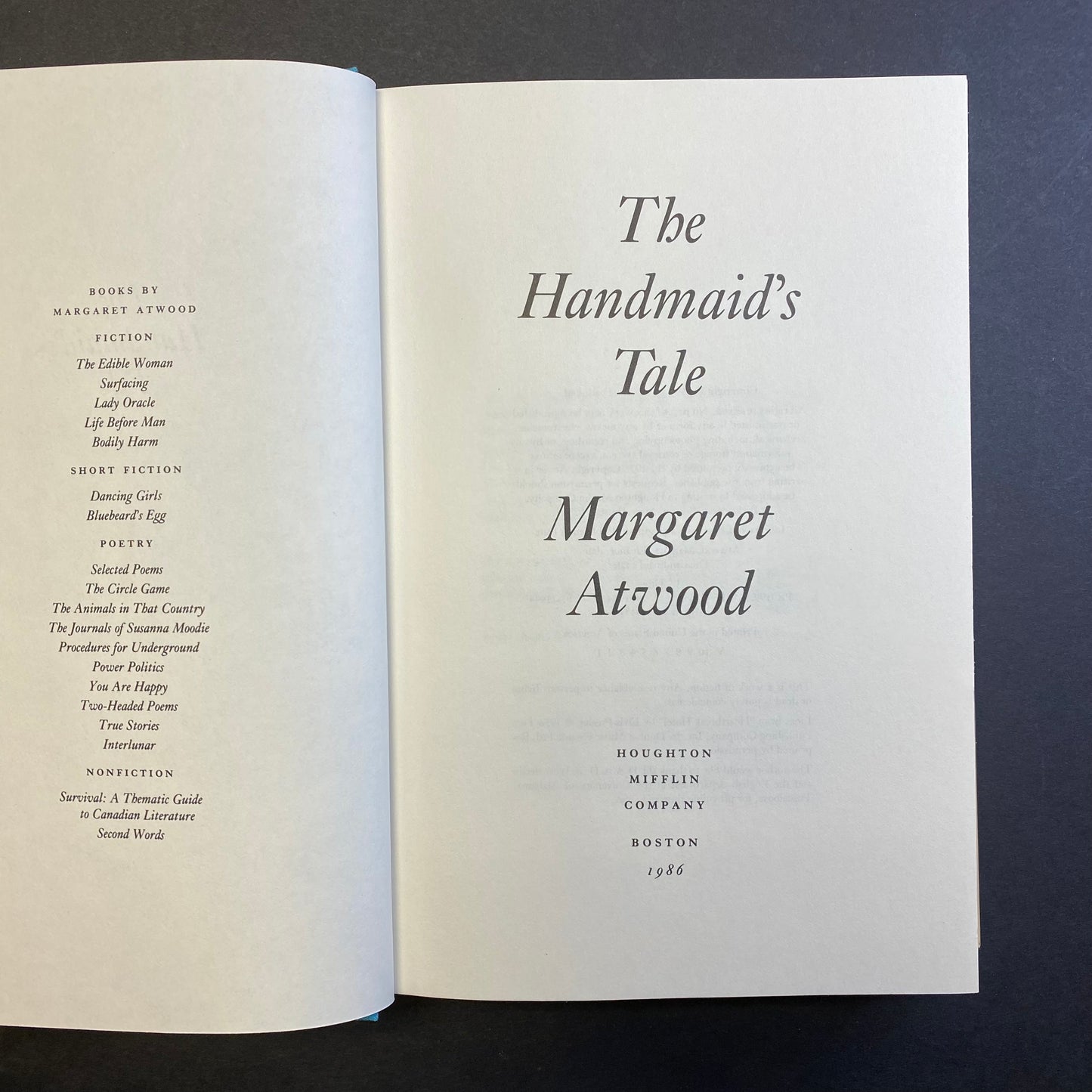 The Handmaid’s Tale - Margaret Atwood - 1st Edition - 1986