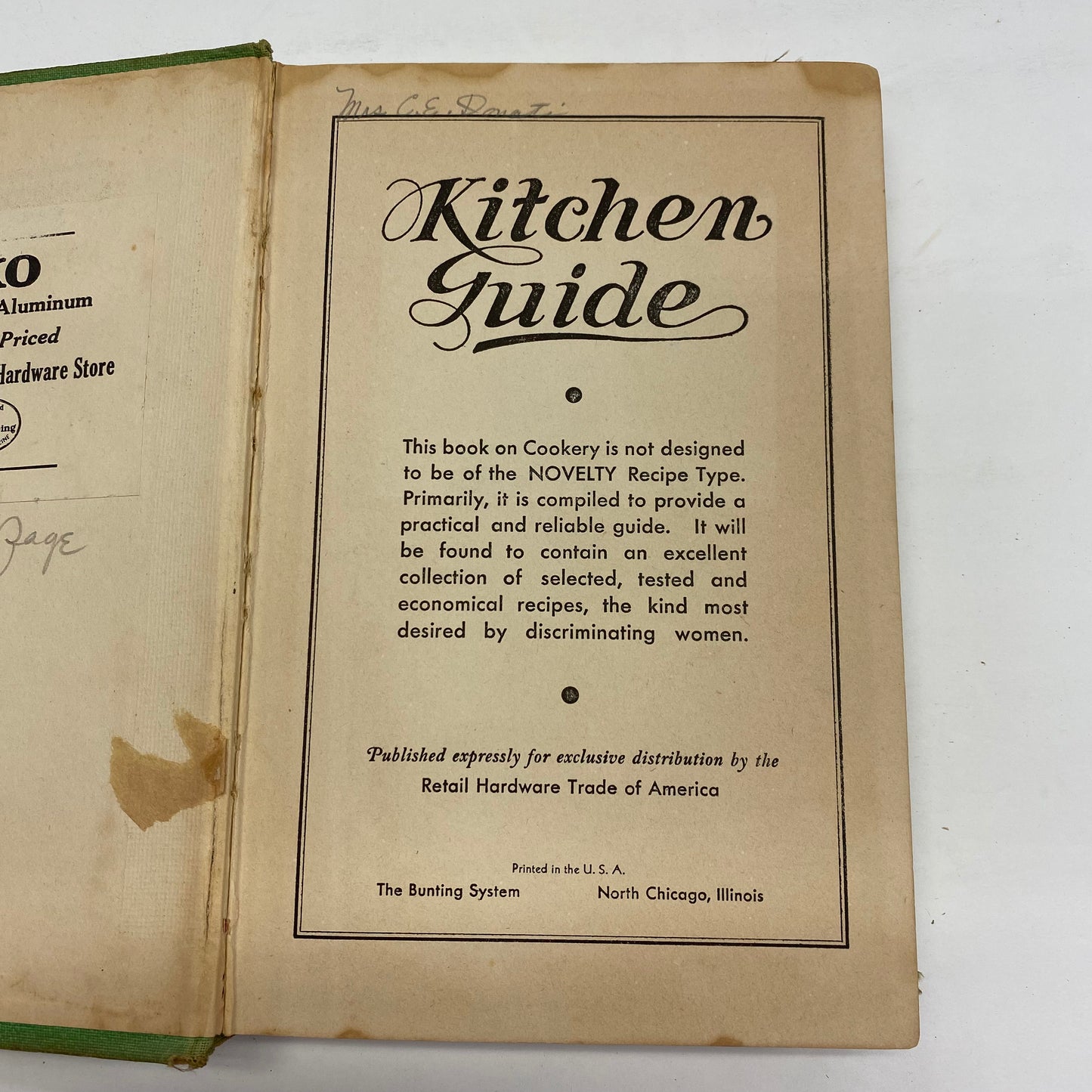 Kitchen Guide - Author Unknown - c. 1920’s