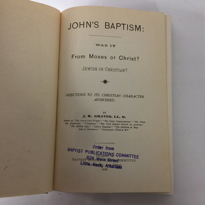 John’s Baptism - J. R. Graves - 2nd Edition - 1928