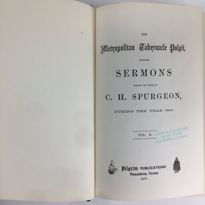 C. H. Spurgeon’s Sermons - C. H. Spurgeon - Vol. 10 - 1973