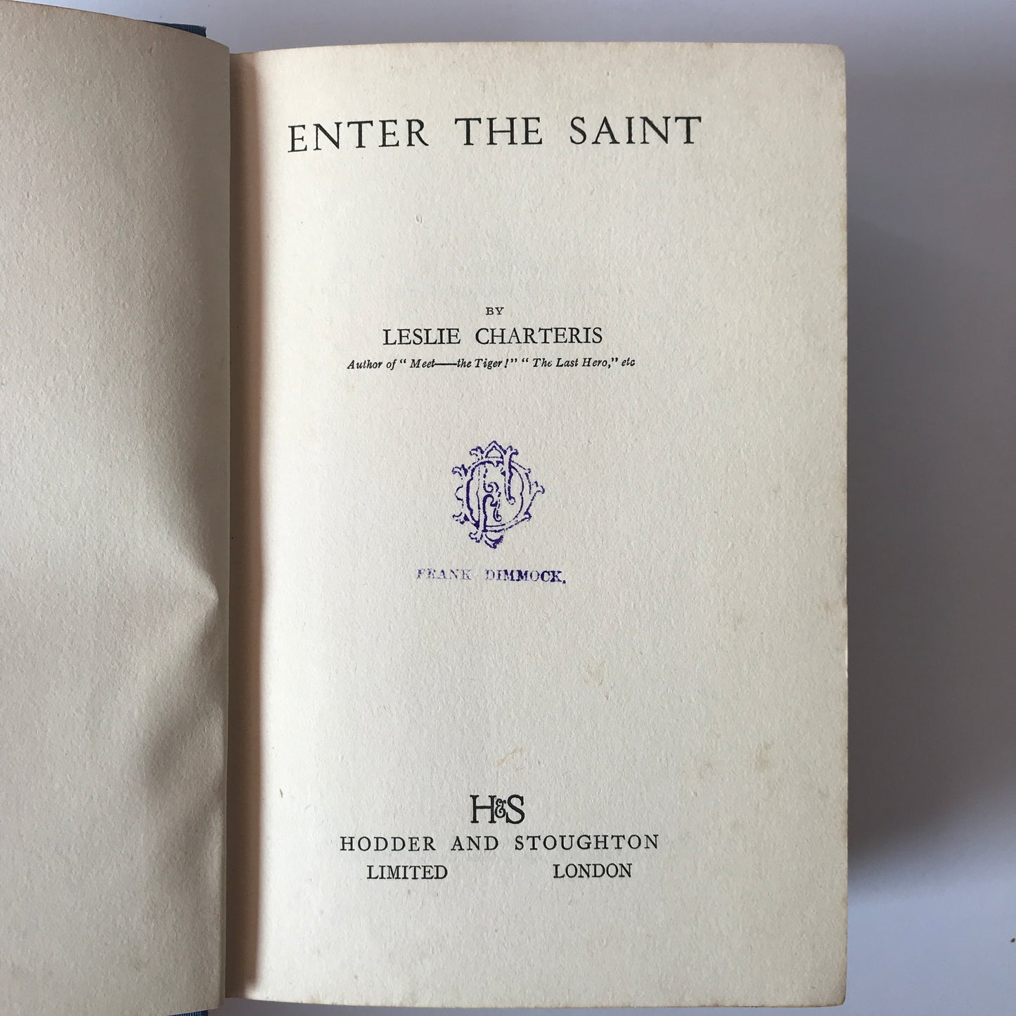 Enter the Saint - Leslie Charteris - Early Print - 1930