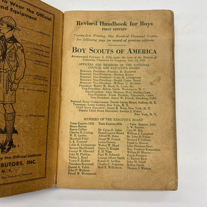 Handbook for Boys - Boy Scouts of America - Revised - 21st Printing - 1935