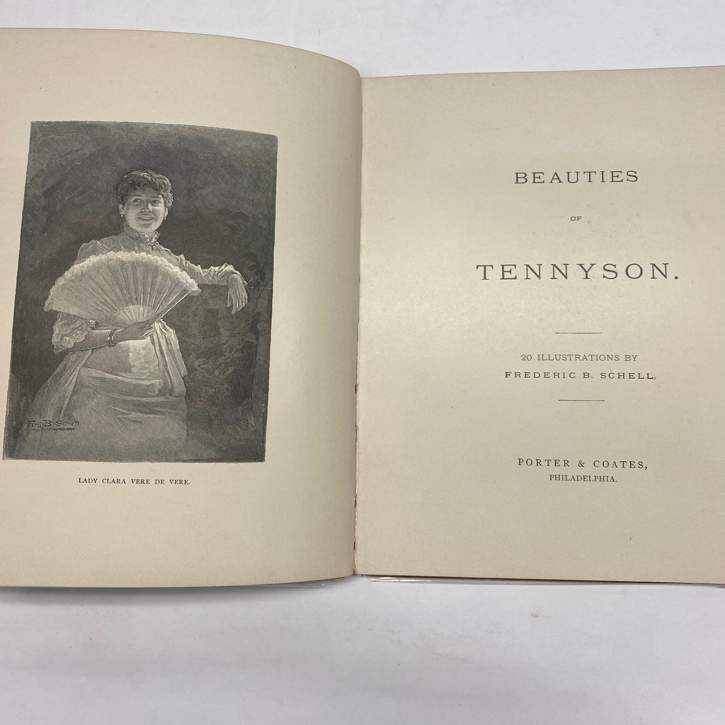 Beauties of Tennyson - Illustrated by Frederic B. Schell  - Presumed 1st Edition - 1885