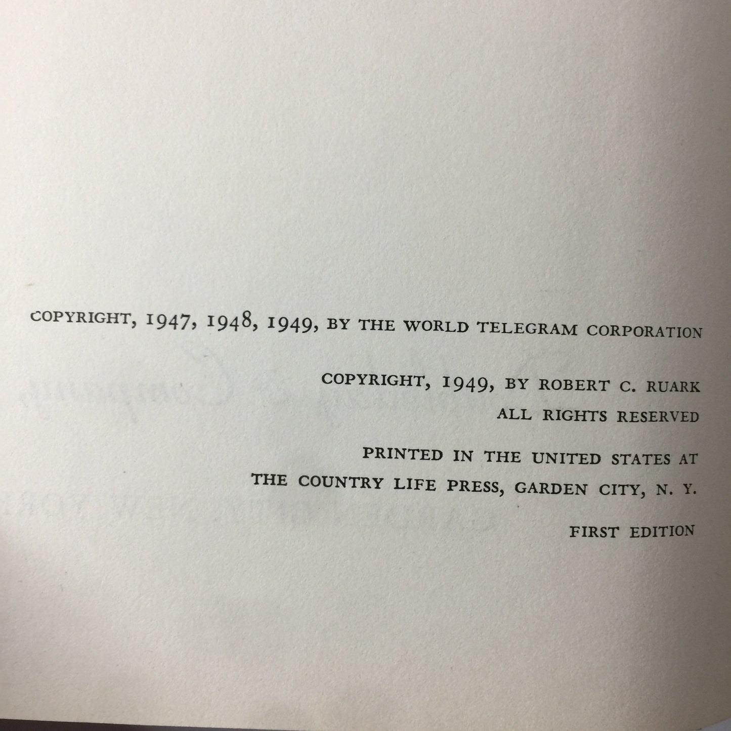 One for the Road - Robert C. Ruark - 1st Edition - 1949