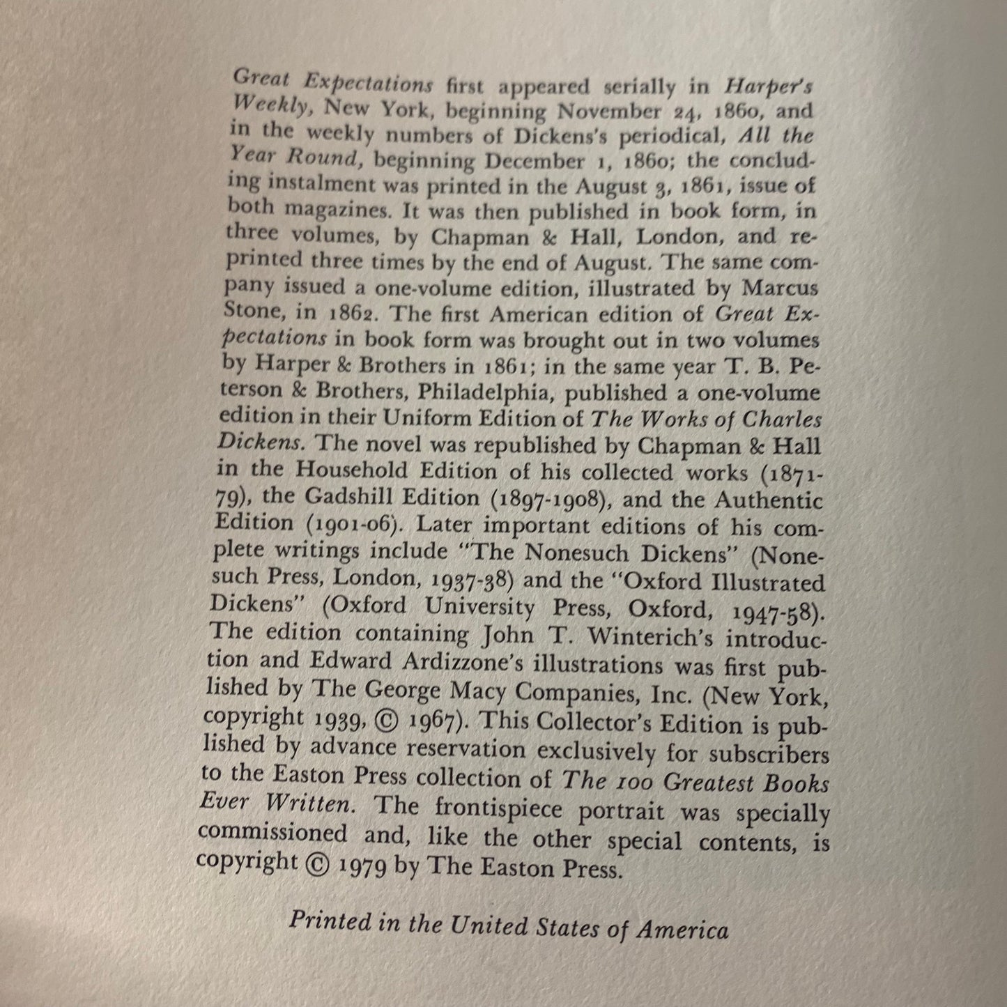 Great Expectations - Charles Dickens - Easton Press - 1979