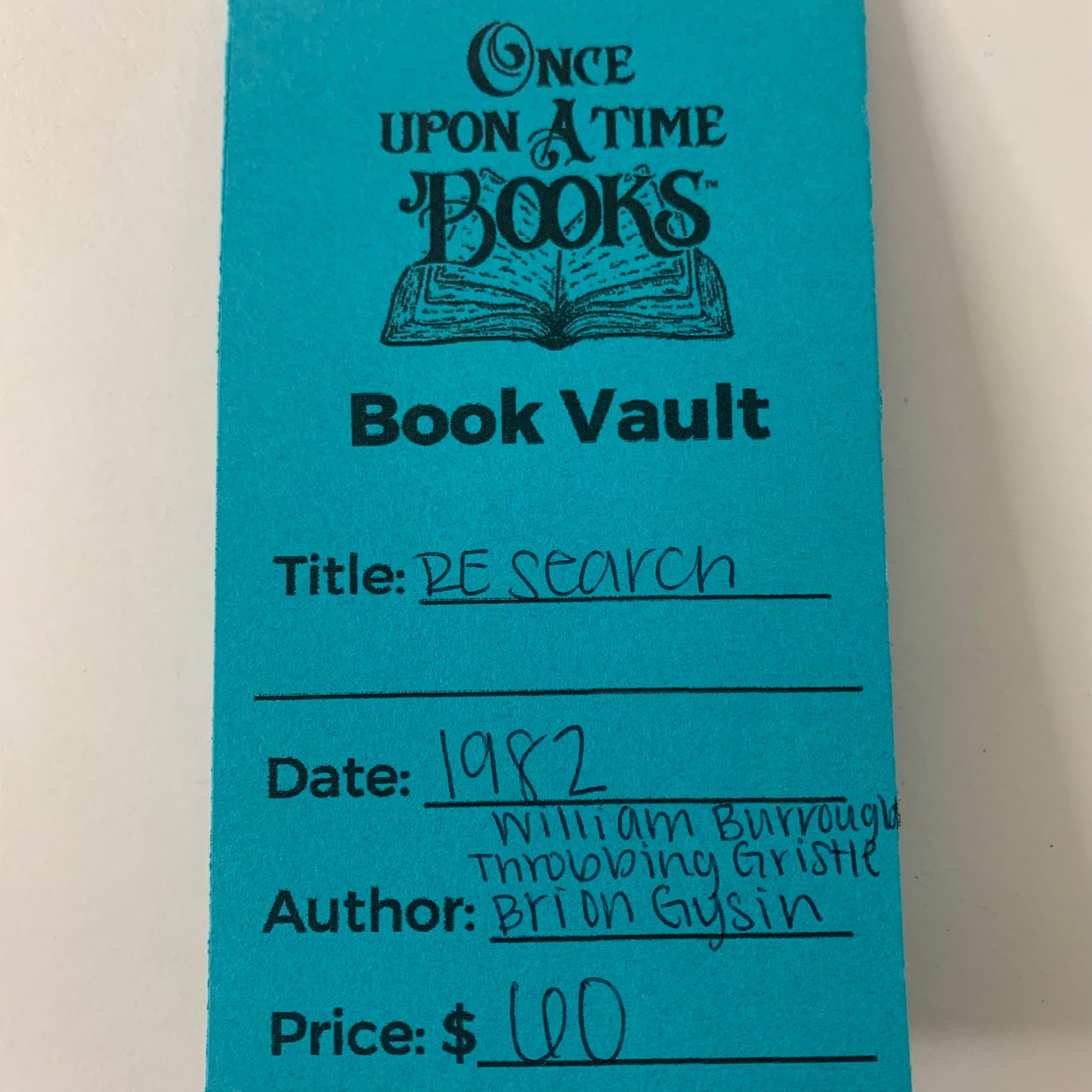 RE Search - William Burroughs, Throbbing Gristle, Brion Gysin - 1982