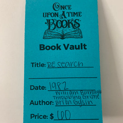RE Search - William Burroughs, Throbbing Gristle, Brion Gysin - 1982