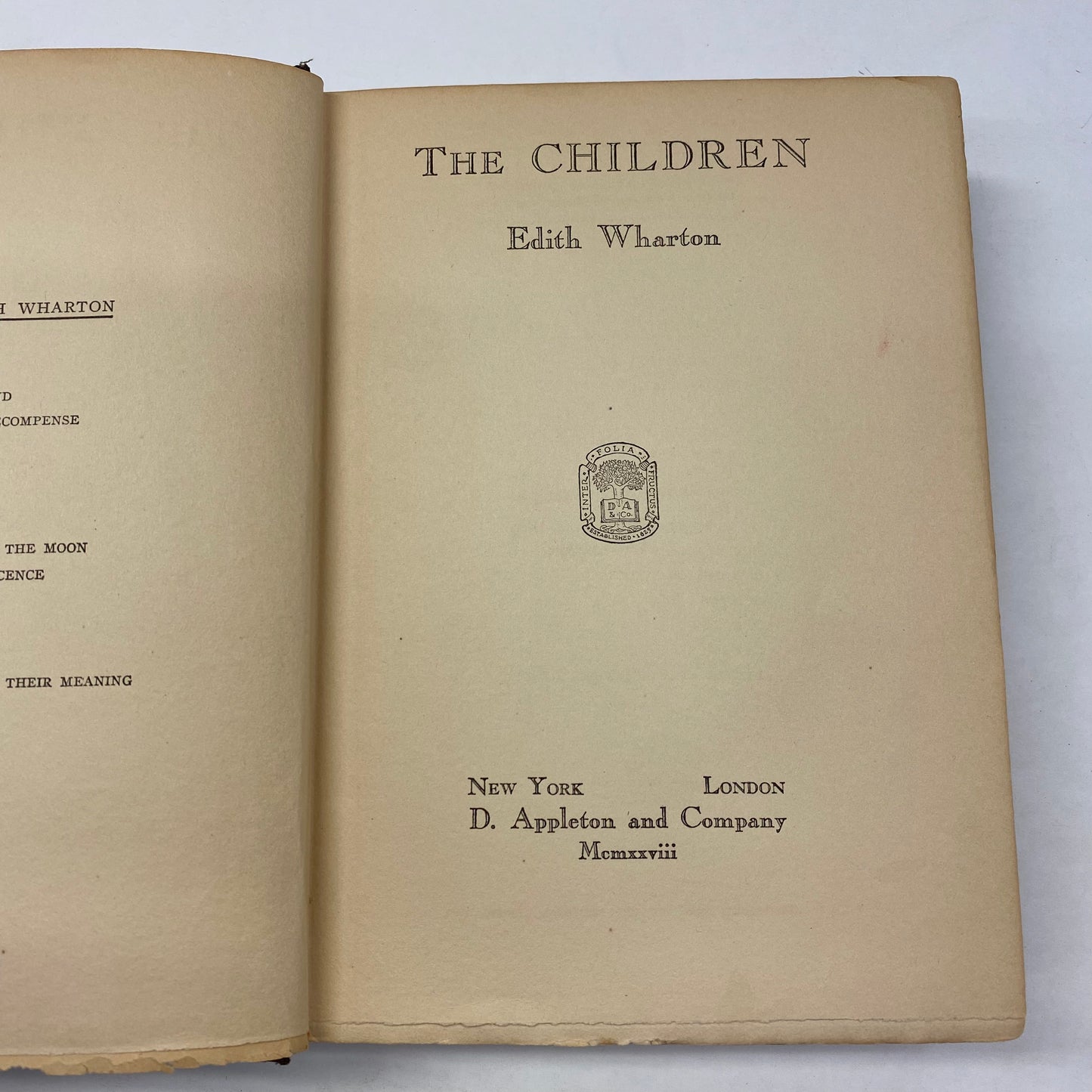 The Children - Edith Wharton - 1st Edition - 1928