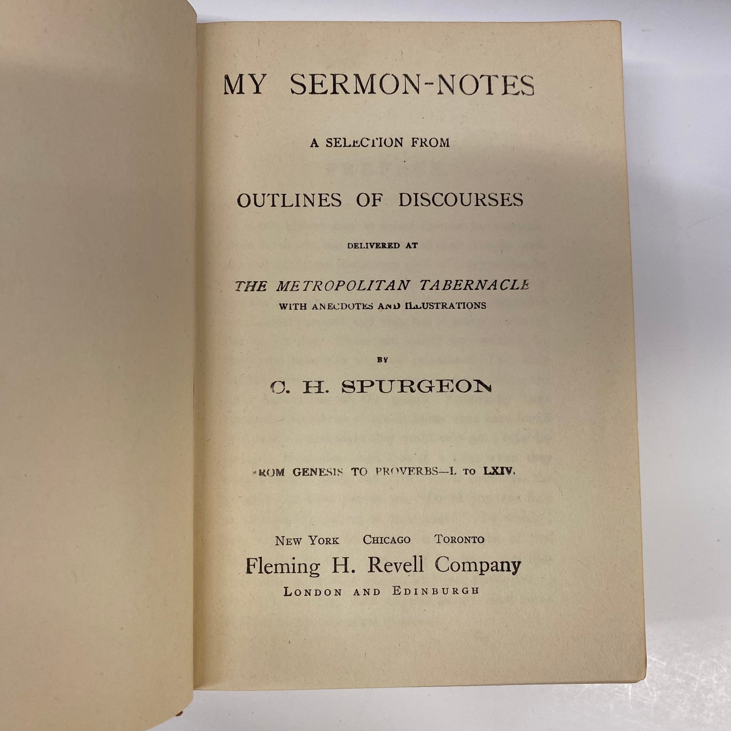 Spurgeon’s Sermon Notes - C. H. Spurgeon - Genesis to Malachi - Date Unknown