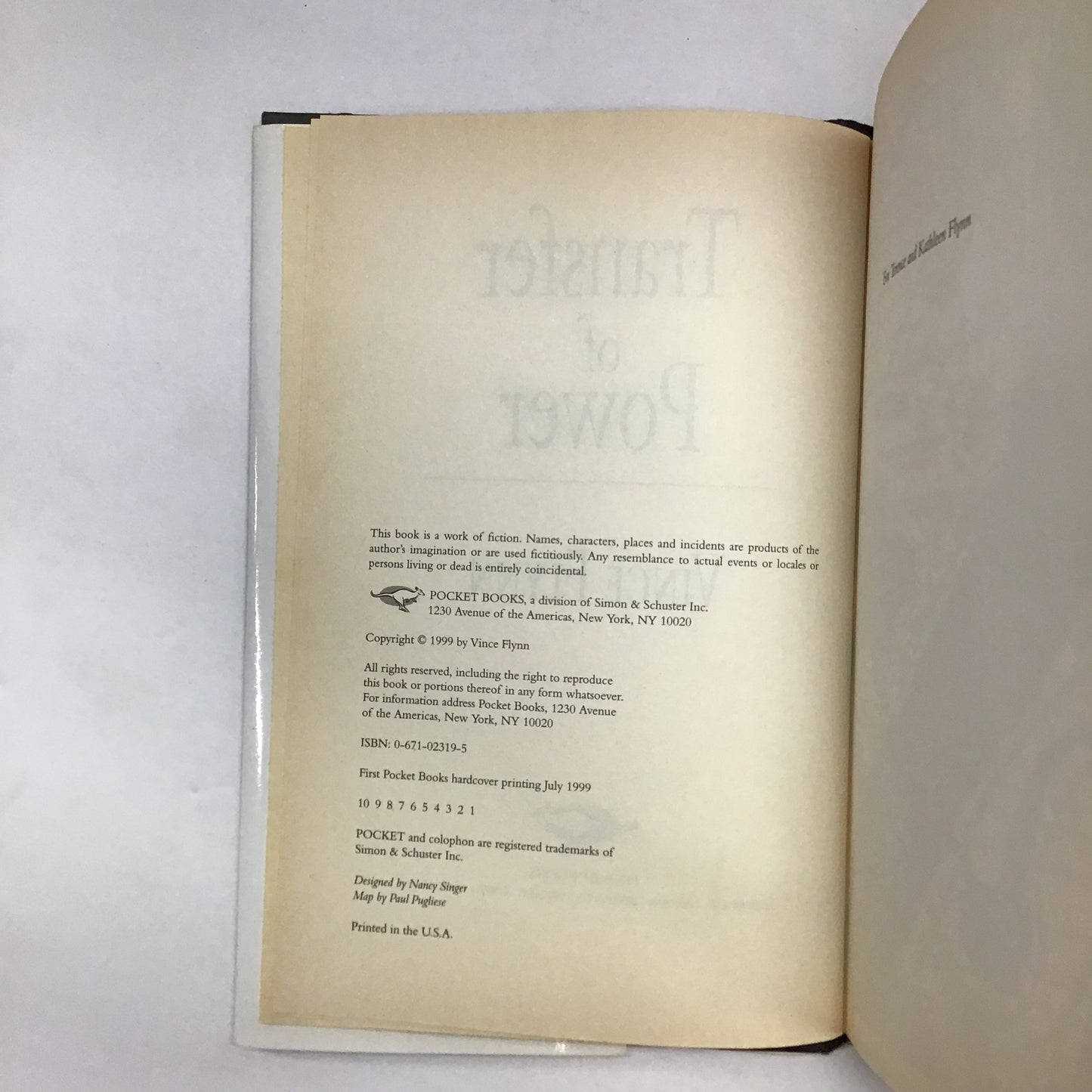 Transfer of Power - Vince Flynn - 1st Edition - 1999