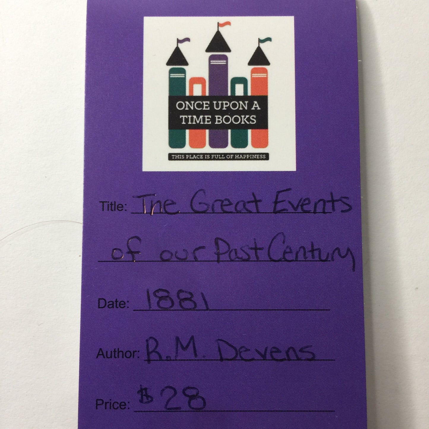 The Great Events of our Past Century - R. M. Devens - 1881