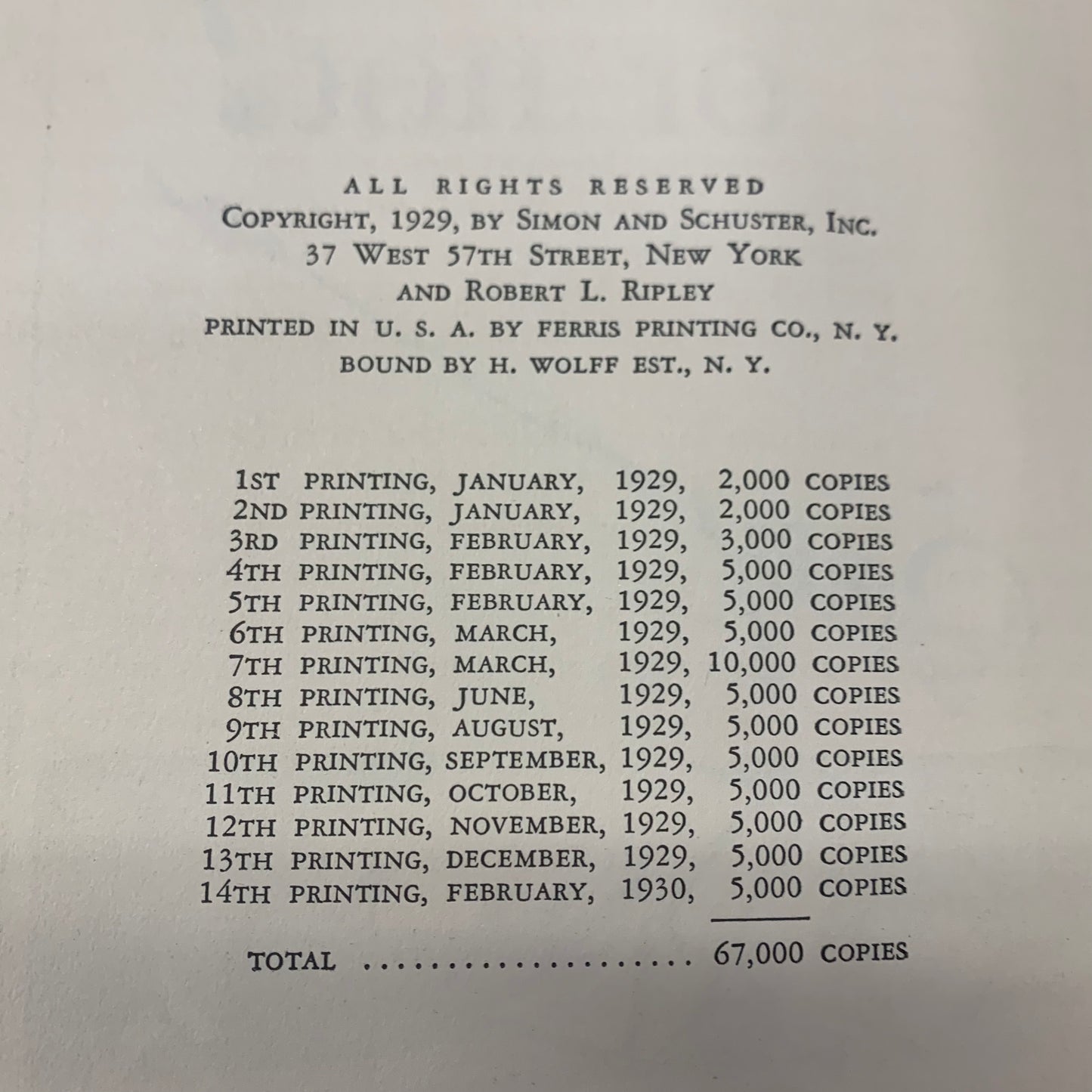 Ripley’s Believe it or Not! - Robert L. Ripley - 1930