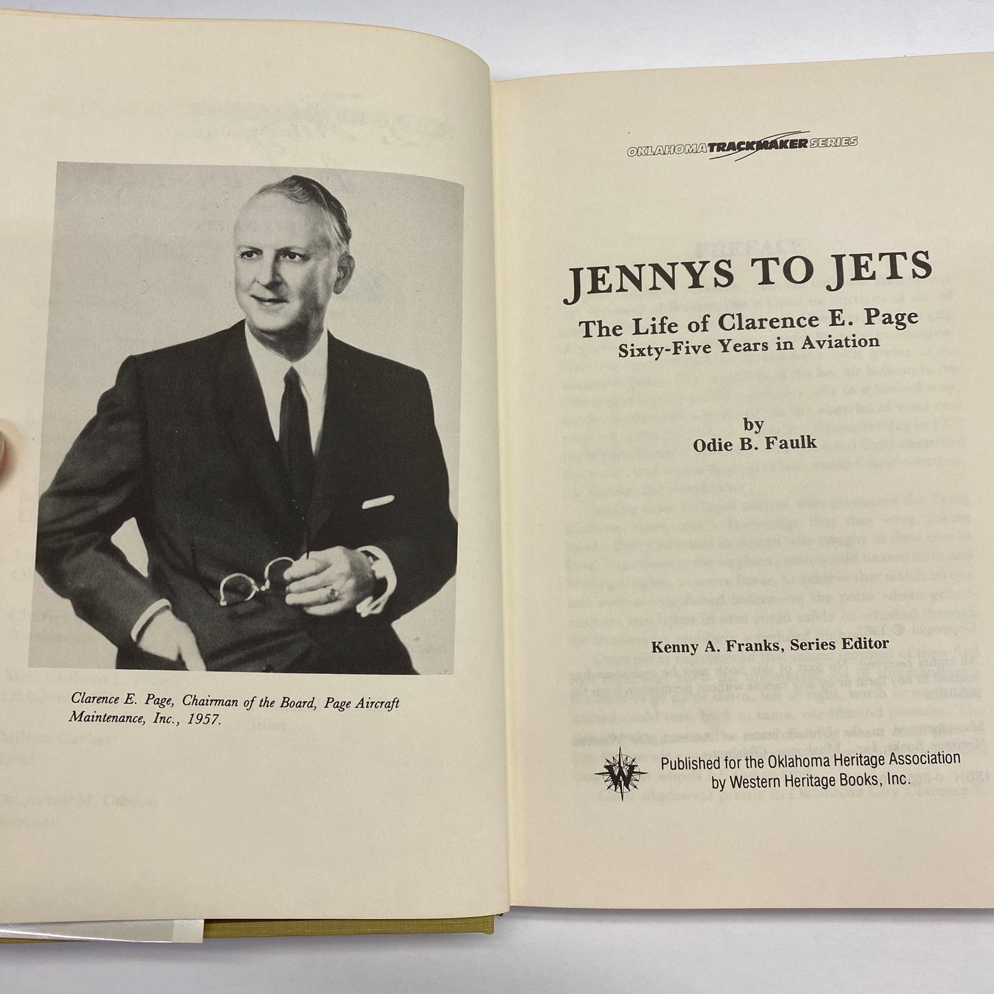 Jennys to Jets: The Life Clarence E. Page - Odie B. Faulk - Signed - 1983