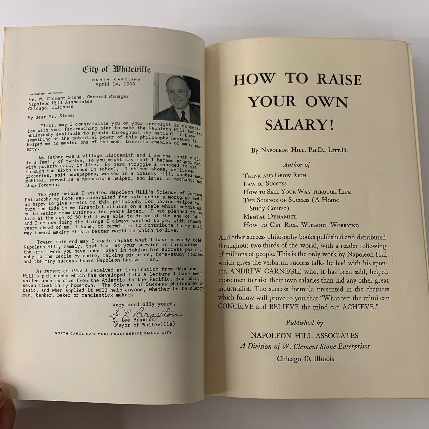 How To Raise Your Own Salary - Napoleon Hill - Signed - 1st Edition - Scarce - 1953