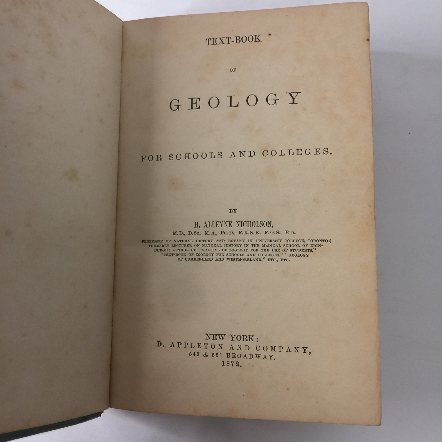 Textbook of Geology - H. Alleyne Nicholson - 1872