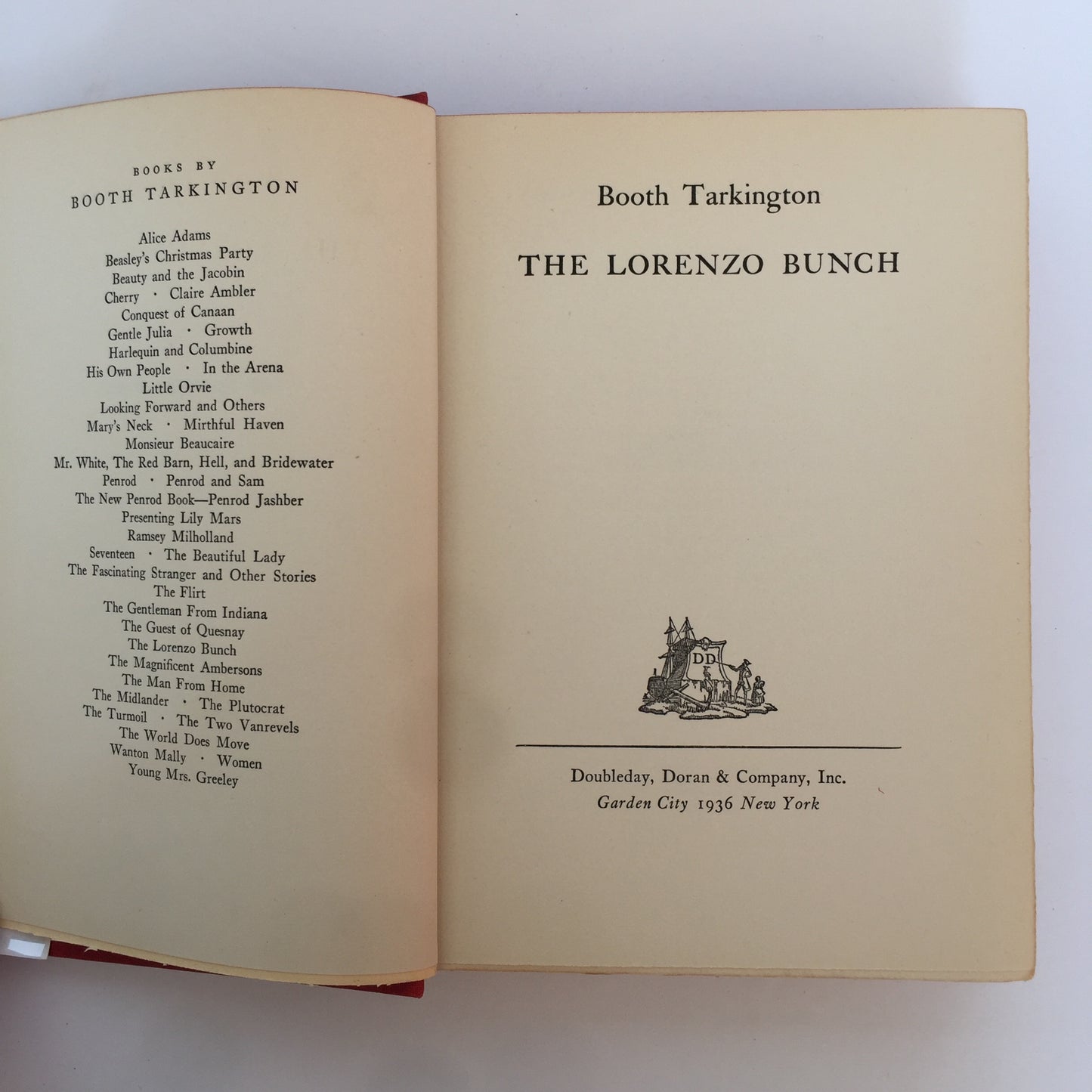 The Lorenzo Bunch - Booth Tarkington - 1st Edition - 1936