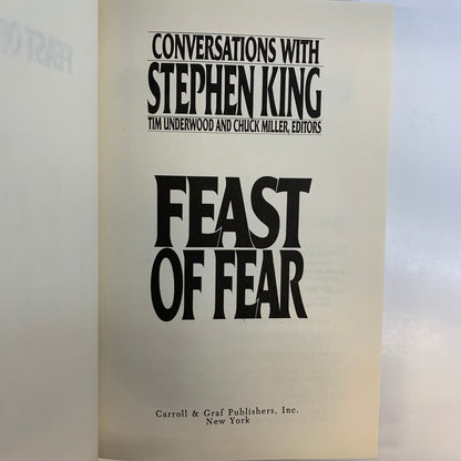 Feast of Fear - Chuck Miller and Tim Underwood - 1st Edition - 1992