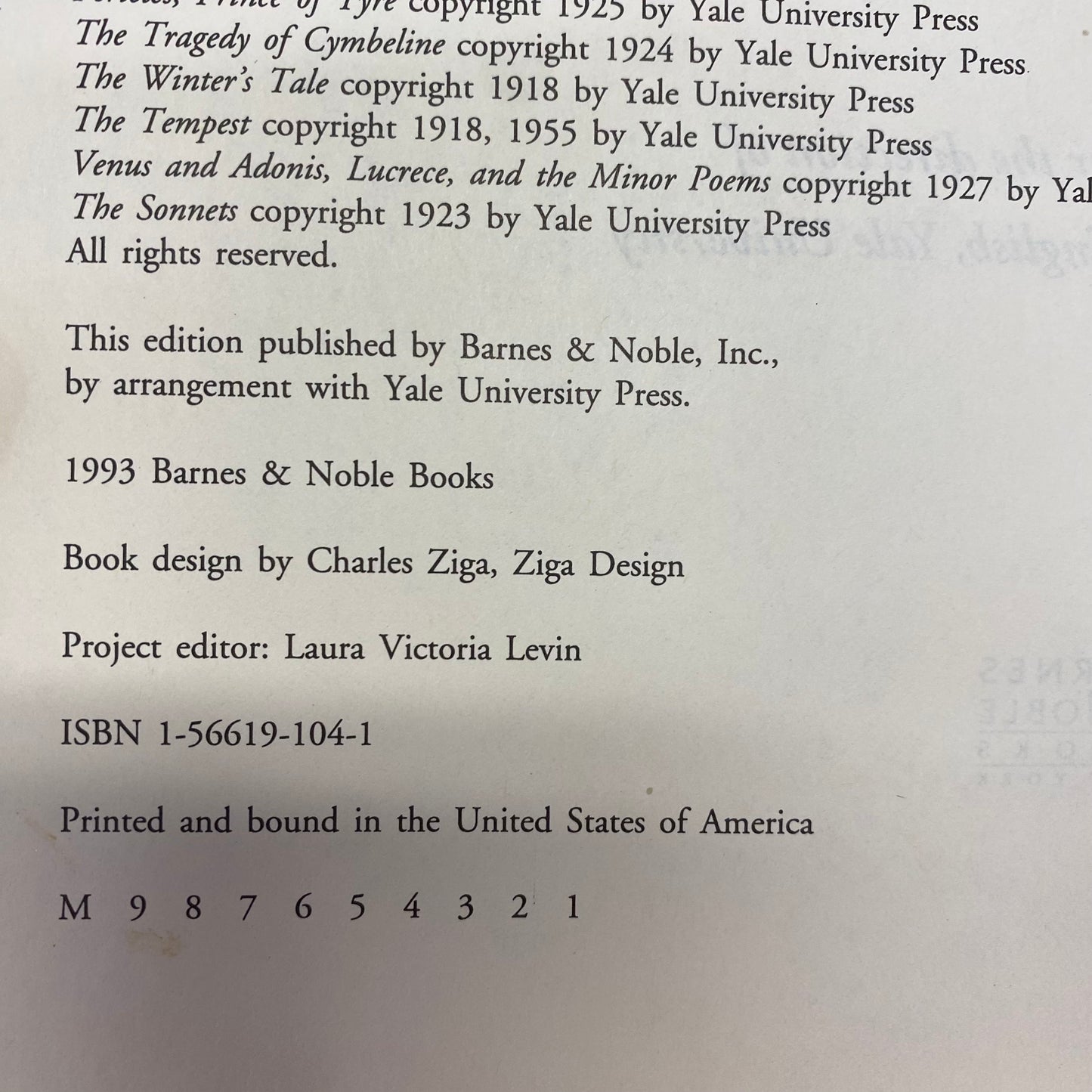 The Yale Shakespeare - Wilbur L. Cross and Tucker Brooke - First Thus - 1993