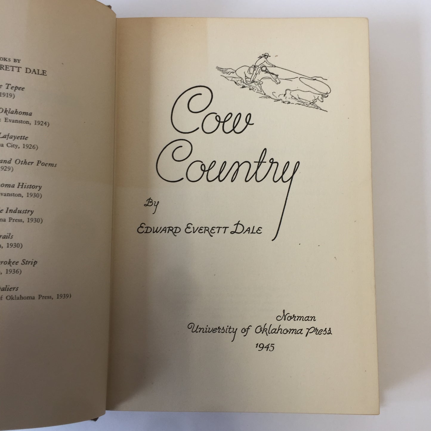 Cow Country - Edward E Dale - Signed  - 1945