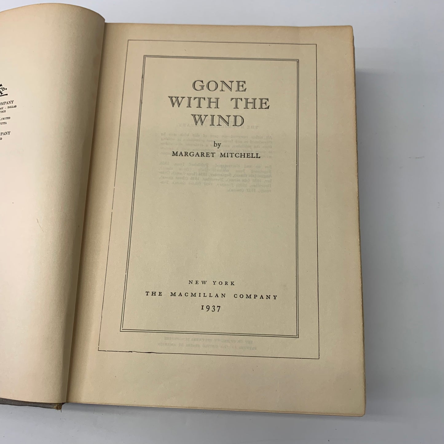 Gone With The Wind - Margaret Mitchell - 31st Print - 1937