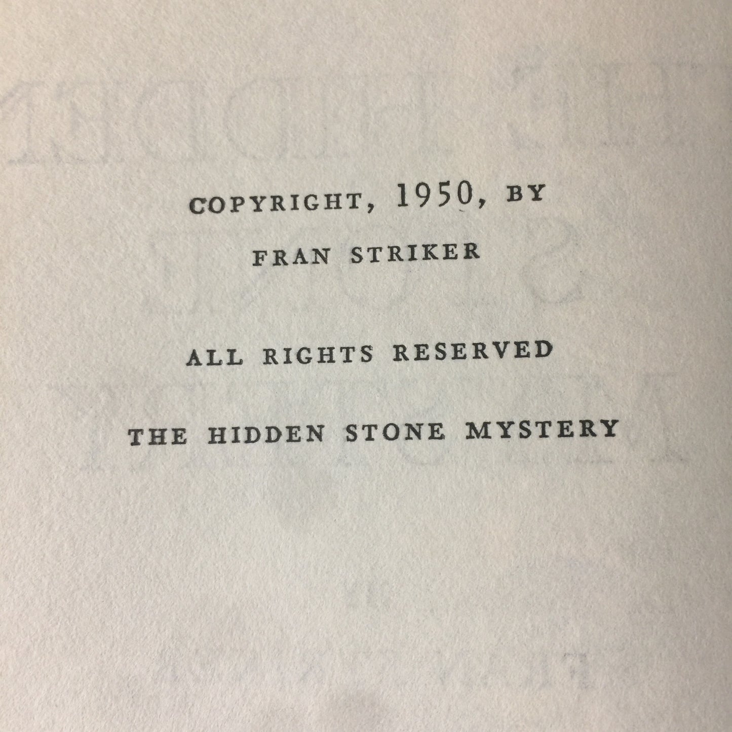 A Tom Quest Adventure - Fran Striker - 1st Edition - 1950