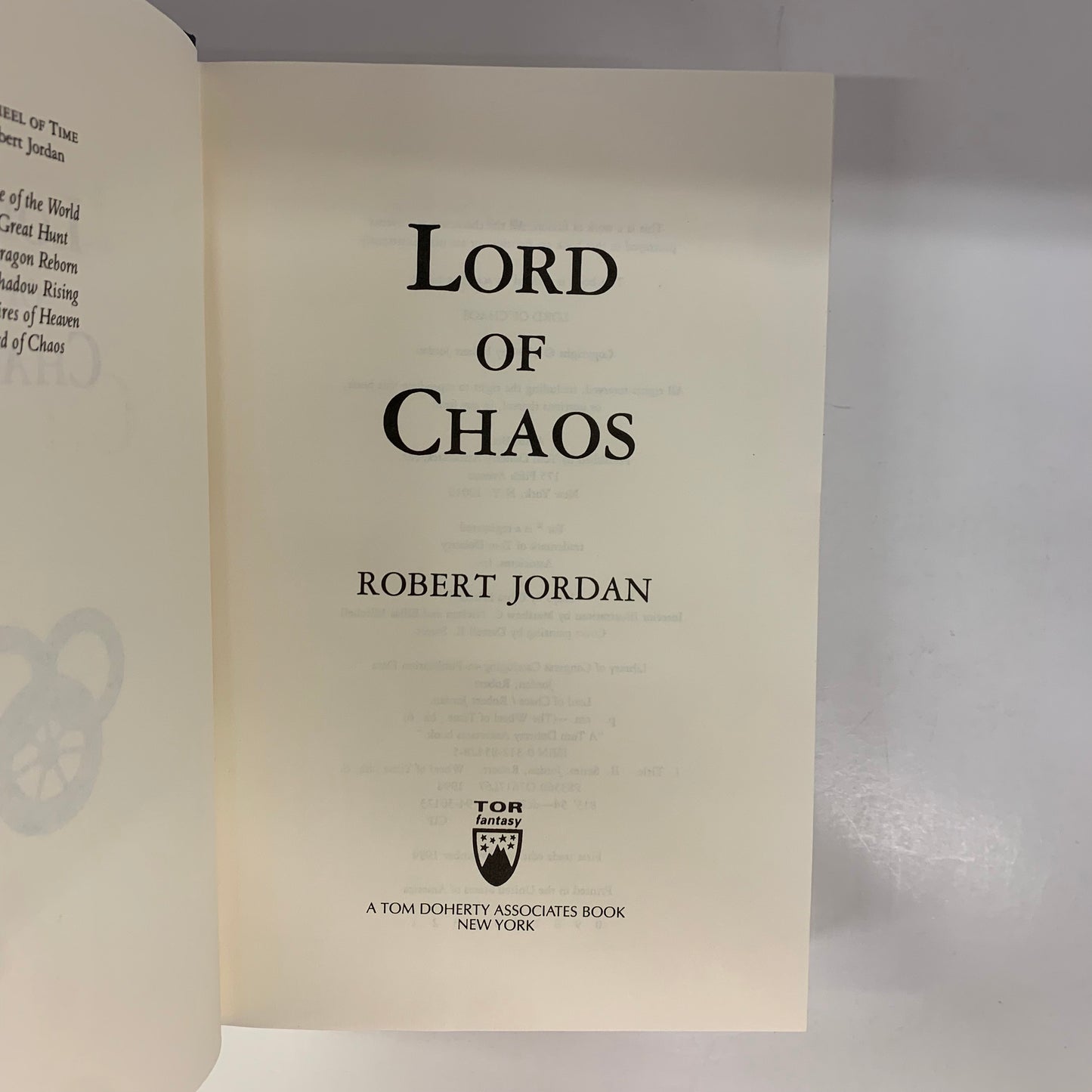 Lord of Chaos - Robert Jordan - 1st Edition - 1994