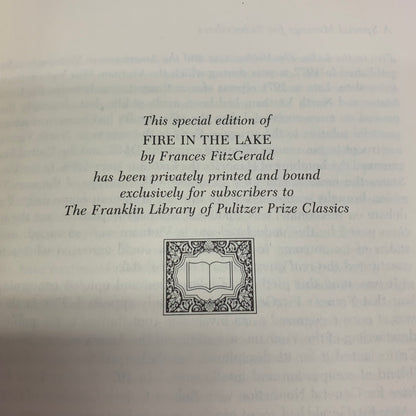 Fire in the Lake - Frances Fitzgerald - The Franklin Library - 1984