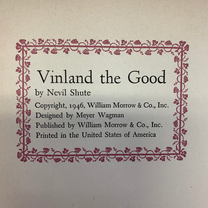 Vinland the Good - Nevil Shute - First Edition - 1946