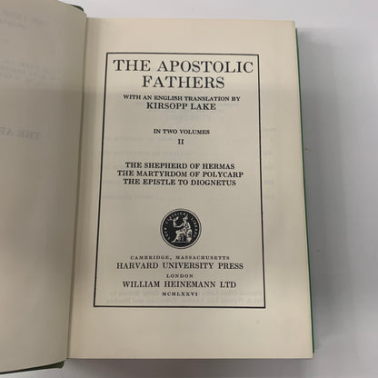 Apostolic Fathers Vols 1 and 2 - Translated by Kirsopp Lake - 1975