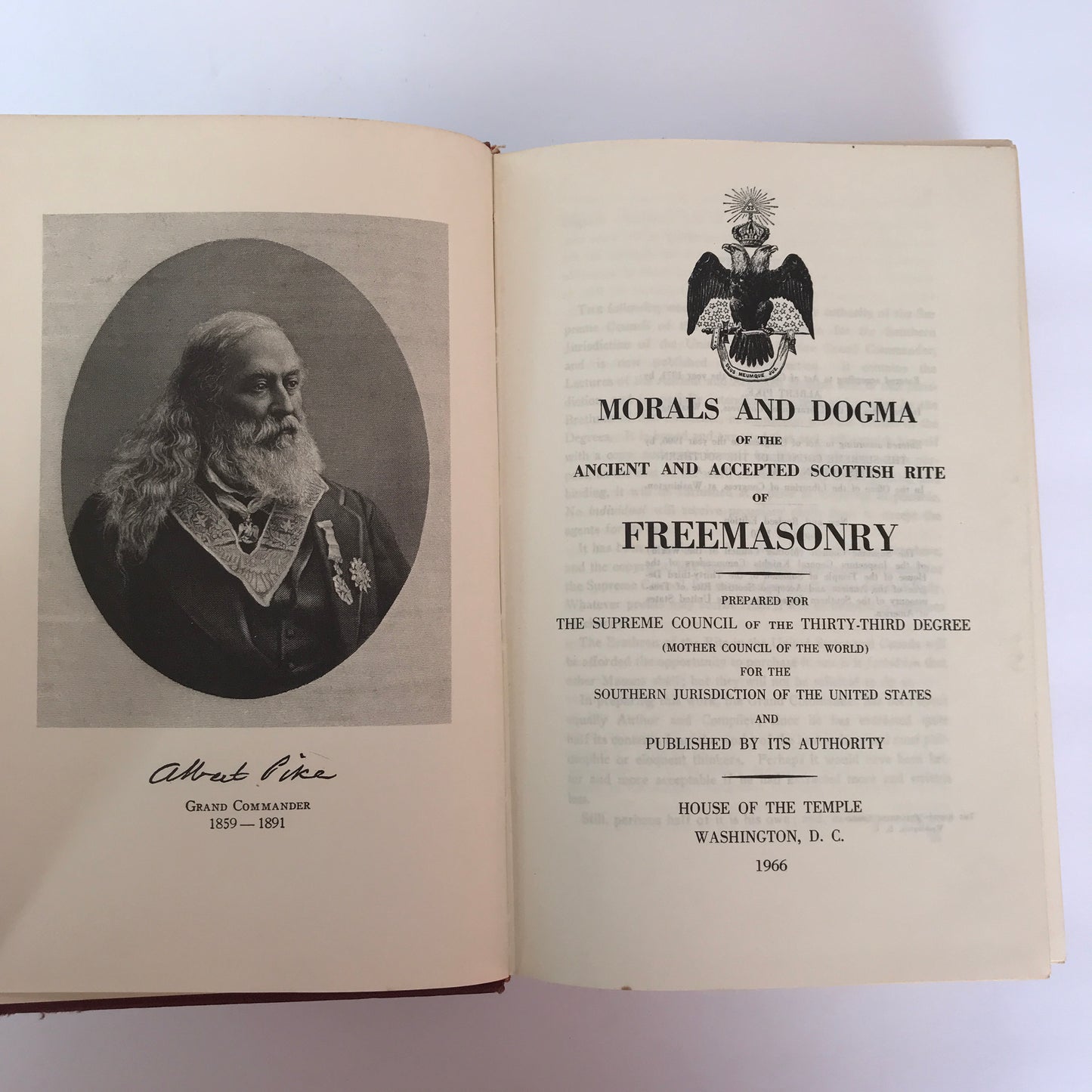 Morals and Dogma of the Ancient and Accepted Scottish Rite of Freemasonry - House of the Temple  - 1966