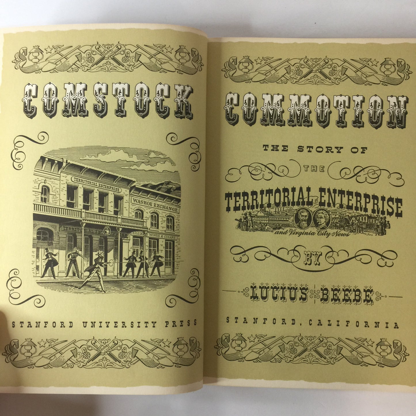 Comstock Commotion: The Story of The Territorial Enterprise - Lucius Beebe - Signed - 1954