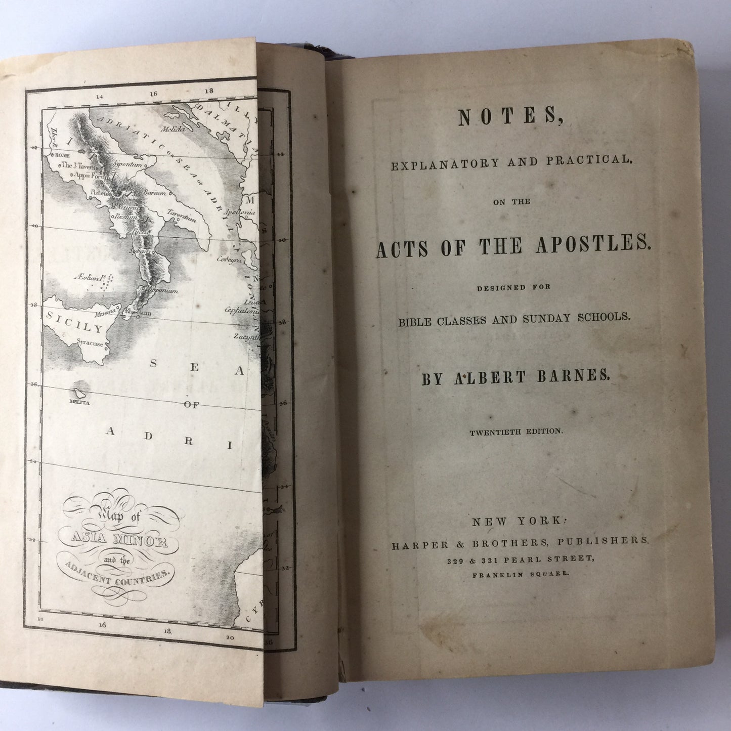 Barnes Notes: Acts of the Apostles - A. Barnes - Fold out Map - 1862