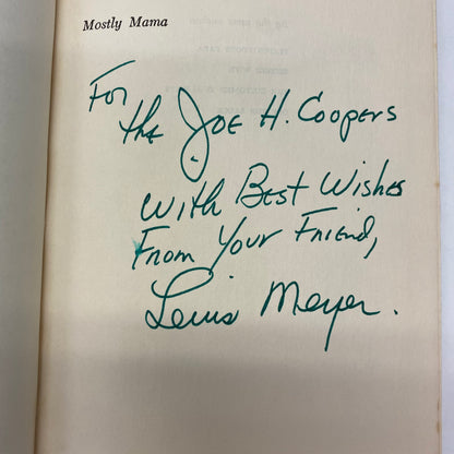 Mostly Mama - Lewis Meyer - Signed - 1971